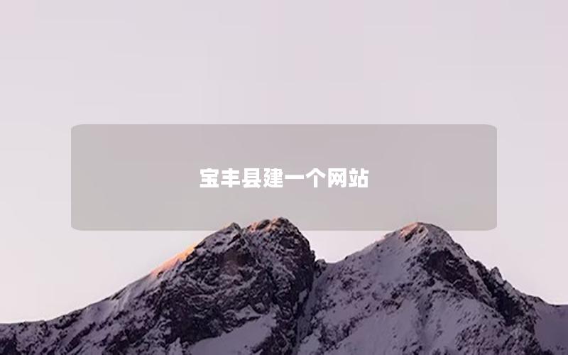 宝丰县建一个网站