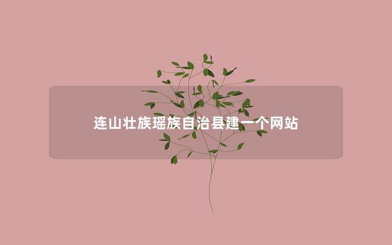 连山壮族瑶族自治县建一个网站