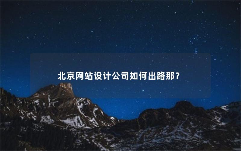 北京网站设计公司如何出路那？