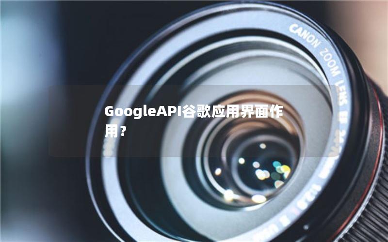 GoogleAPI谷歌应用界面作用？