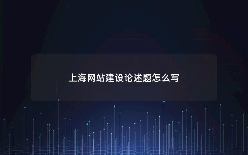 上海网站建设论述题怎么写