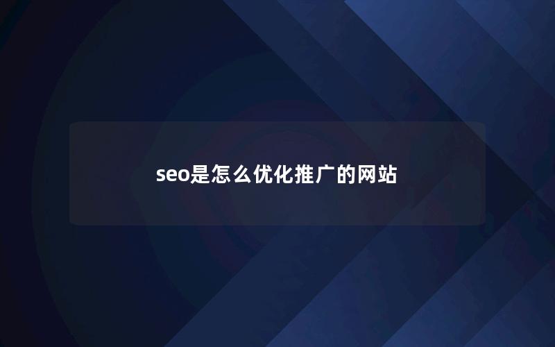 seo是怎么优化推广的网站